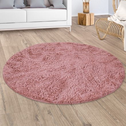 Sunny Shaggy szőnyeg bolyhos puha modern szőnyeg fukszia 80 cm kör alakú