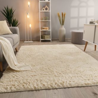 Nagymeretu Shaggy szonyeg - puha, csuszasmentes, krem, 200x290 cm, Sunny