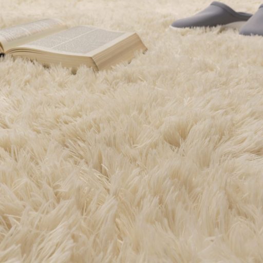 Shaggy szonyeg - bolyhos, puha, csuszasmentes, krem, 160x220 cm, Sunny