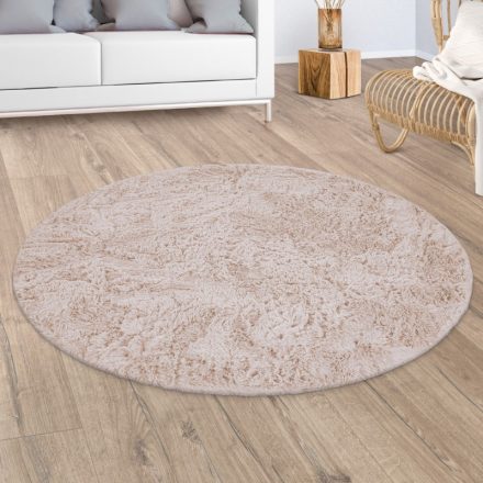 Sunny Shaggy szőnyeg bolyhos puha modern szőnyeg - krém 80 cm kör alakú