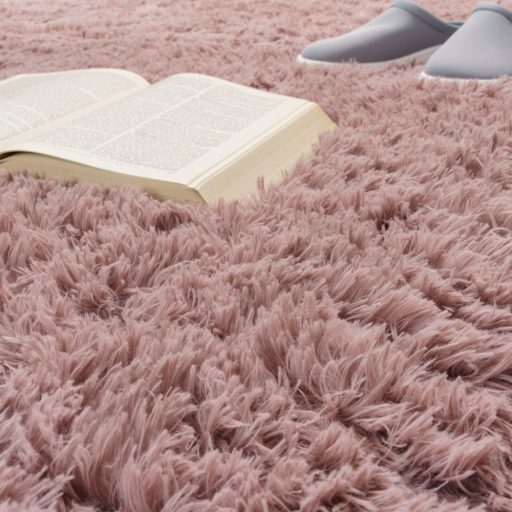 Shaggy szonyeg - bolyhos, puha, csuszasmentes, sotetrozsaszin, 140x200 cm, Sunny