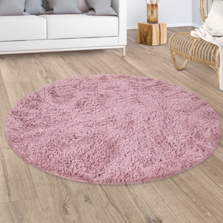 Sunny Shaggy szőnyeg bolyhos puha modern szőnyeg sötét - rózsaszín 80 cm kör alakú