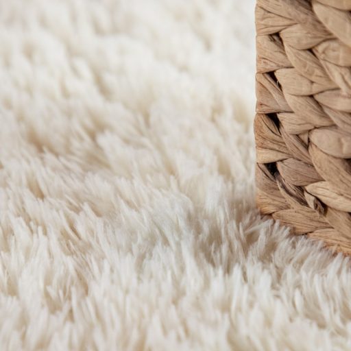 Kerek Shaggy szonyeg - bolyhos, puha, csuszasmentes, ivory, 160 cm kor, Sunny