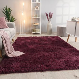 Shaggy szonyeg - bolyhos, puha, csuszasmentes, lila, 140x200 cm, Sunny