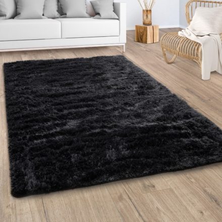 Sunny Shaggy szőnyeg bolyhos puha modern szőnyeg - fekete 60x100 cm