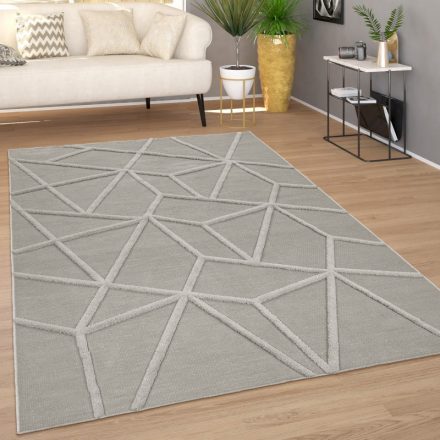 Modern szőnyeg 3D design geometria mintával  szürke 200x290 cm