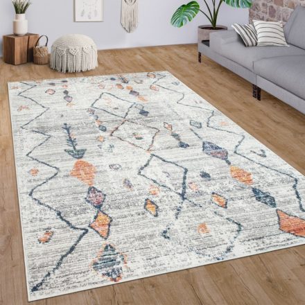 Designer szőnyeg skandináv stílusú boho mintás krém 80x150 cm
