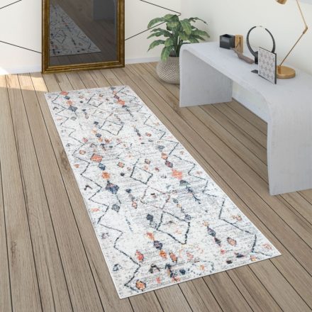 Designer szőnyeg skandináv stílusú boho mintás krém 80x300 cm