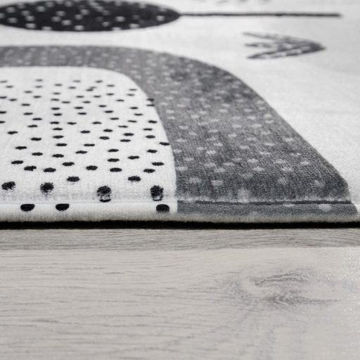 Gyerek szőnyeg kisfiúknak - erdei út, állatos, csúszásmentes, fehér, 80x150 cm