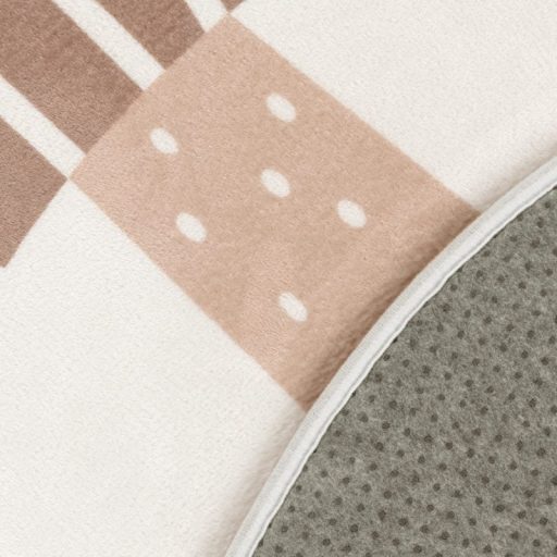 Kerek gyerekszoba szőnyeg kisfiúknak - oroszlános, csúszásmentes, bézs, 80 cm kör