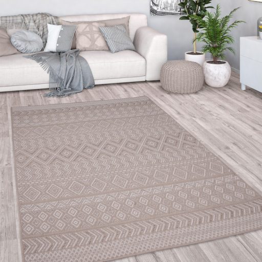modern aztek mintas bezs kulteri szonyeg 200 cm kerek