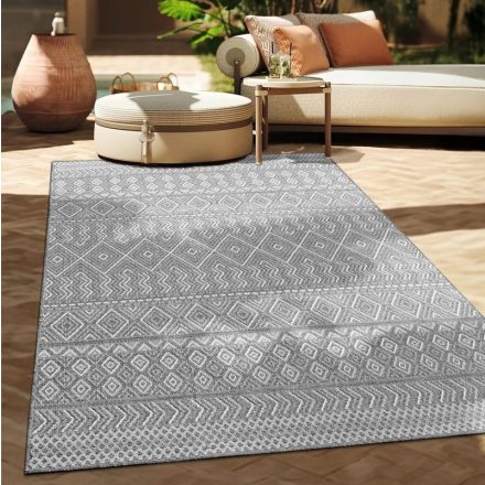 Azték konyhai szőnyeg kültéri szőnyeg teraszra étkezőbe - szürke rombusz 60x100 cm