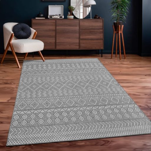 modern szurke kulteri szonyeg rombusz mintaval 80X250 cm