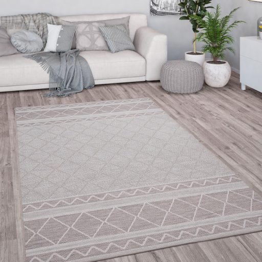 bezs aztek mintas kulteri szonyeg 120 cm kerek