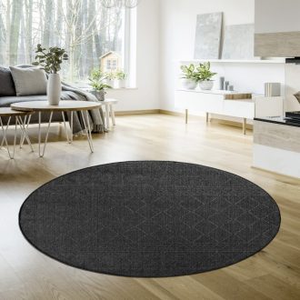 vizallo modern antracit szonyeg teraszra es kertbe 80 cm kerek