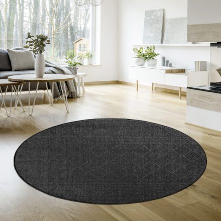 Kültéri szőnyeg teraszra azték mintás antracit 160 cm kerek szőnyeg