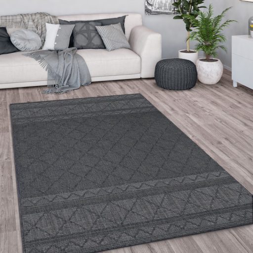 vizallo modern antracit szonyeg teraszra es kertbe 120 cm kerek