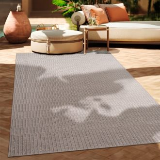 bezs geometria mintas kulteri szonyeg 120x160 cm