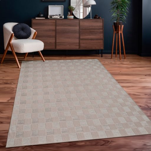 modern bezs kulteri szonyeg geometria mintaval 150x150 cm