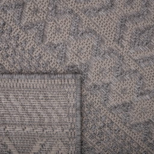 modern szurke kulteri szonyeg aztek mintaval 150x150 cm