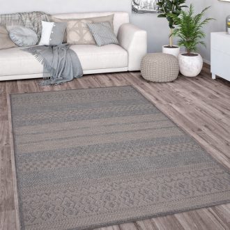 modern szurke kulteri szonyeg aztek mintaval 160 cm kerek