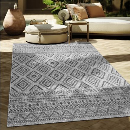 Nagyméretű kültéri szőnyeg geometria mintás - antracit 240x340 cm