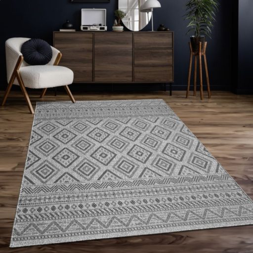 vizallo modern antracit szonyeg teraszra geometria mintas 300x400 cm