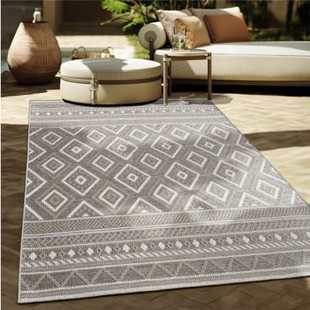 Konyhai szőnyeg geometria mintás kültéri szőnyeg teraszra étkezőbe homokszín 60x100 cm