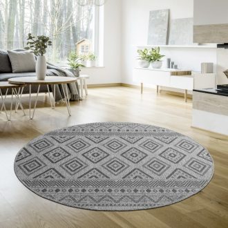 vizallo modern antracit szonyeg teraszra geometria mintas 200 cm kerek