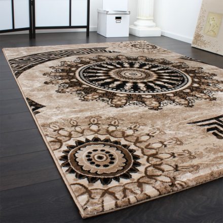Designer szőnyeg mandala mintával márványos hatású - barna 240x340 cm