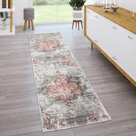 Klasszikus szőnyeg étkezőbe nappali szőnyeg keleti mintás szürke 80x300 cm