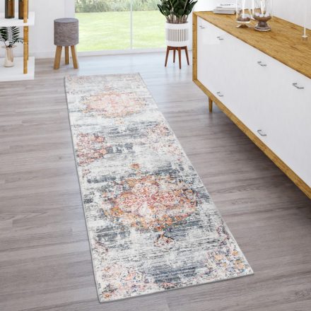 Klasszikus szőnyeg étkezőbe nappali szőnyeg keleti mintás vintage - szürke 80x300 cm