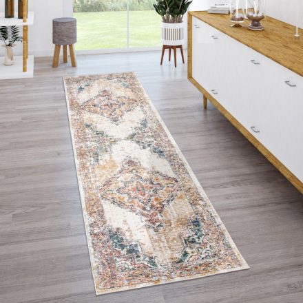 Klasszikus szőnyeg étkezőbe nappali szőnyeg mandala mintás pasztel - színes 80x300 cm