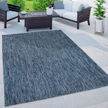 Vízálló kültéri szőnyeg lapos szövésű teraszra erkényre - kék 150 cm négyzet