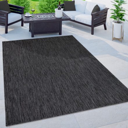 Vízálló nagyméretű kültéri szőnyeg lapos szövésű teraszra antracit 200x280 cm