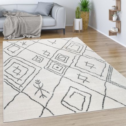 Skandináv stílusú modern szőnyeg krém absztrakt 80x150 cm
