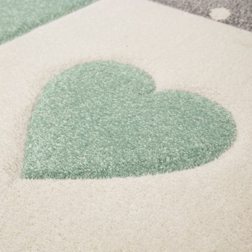 Gyerekszoba szonyeg, 3D hatasu pasztell zold-szurke 140x200 cm