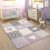 Gyerekszőnyeg 3D hatású szőnyeg gyerekszobába pasztel lila-szürke 133 cm négyzet