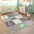 3D hatású szőnyeg gyerekszobába pasztel zöld-szürke gyerekszőnyeg 240x340 cm