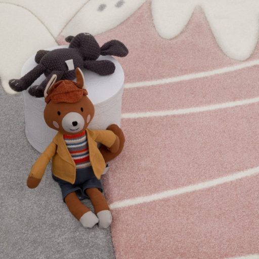 Gyerekszoba szonyeg 3D rozsaszin hegy mintaval 160x230 cm