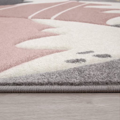 Gyerekszoba szonyeg 3D szurke hegy mintas 133x133 cm