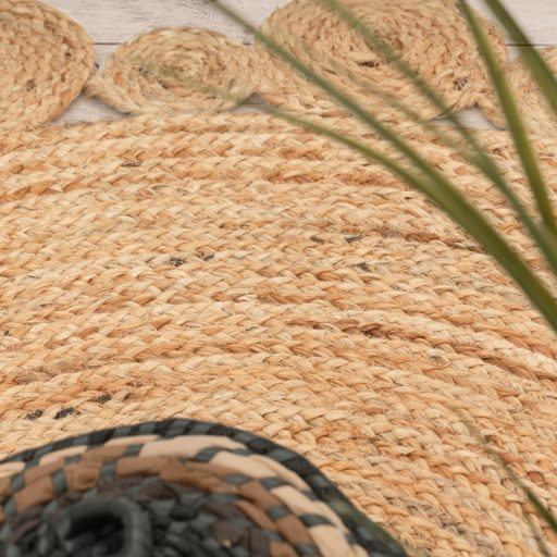 Kerek szonyeg - nappali szonyeg, kezi szovesu, mintas, rovid szalu, natur, 120 cm kor