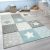 3D hatású szőnyeg gyerekszobába csillag mintával gyerekszőnyeg pasztel kék 133 cm négyzet