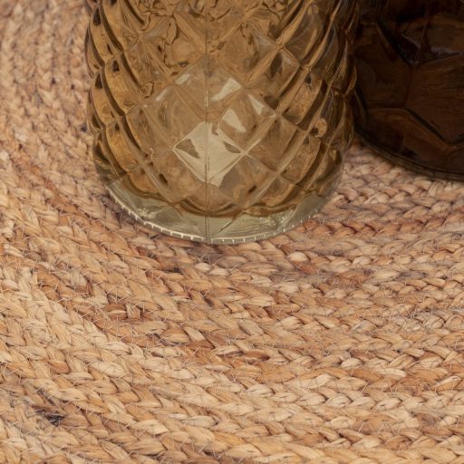 Kerek szonyeg - nappali szonyeg, kezi szovesu, egyszinu, natur, 120 cm kor