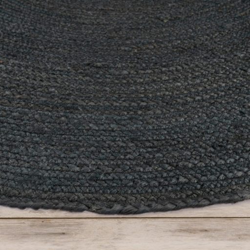 Kerek szonyeg - nappali szonyeg, kezi szovesu, egyszinu, szurke, 80 cm kor