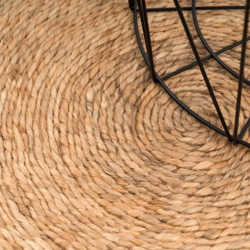 Kerek szonyeg - nappali szonyeg, aztek mintas, kezi szovesu, juta, natur, 200 cm kor