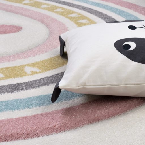 Gyerekszoba szőnyeg szivárvány szivecske gyerekszőnyeg - rózsaszín 120x170 cm