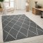 Kezi szovesu nappali szonyeg - juta, geometria mintaval, antracit, 80x150 cm
