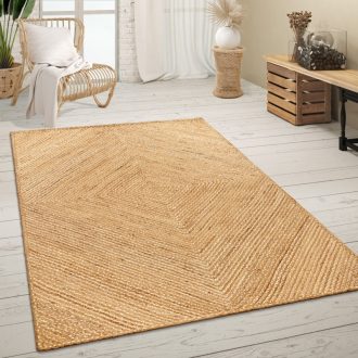 Kezi szovesu modern juta nappali szonyeg natur rombusz 120x170 cm