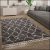 Shaggy szőnyeg nappaliba skandináv stílusú rojtos geometria mintás - antracit 240x340 cm